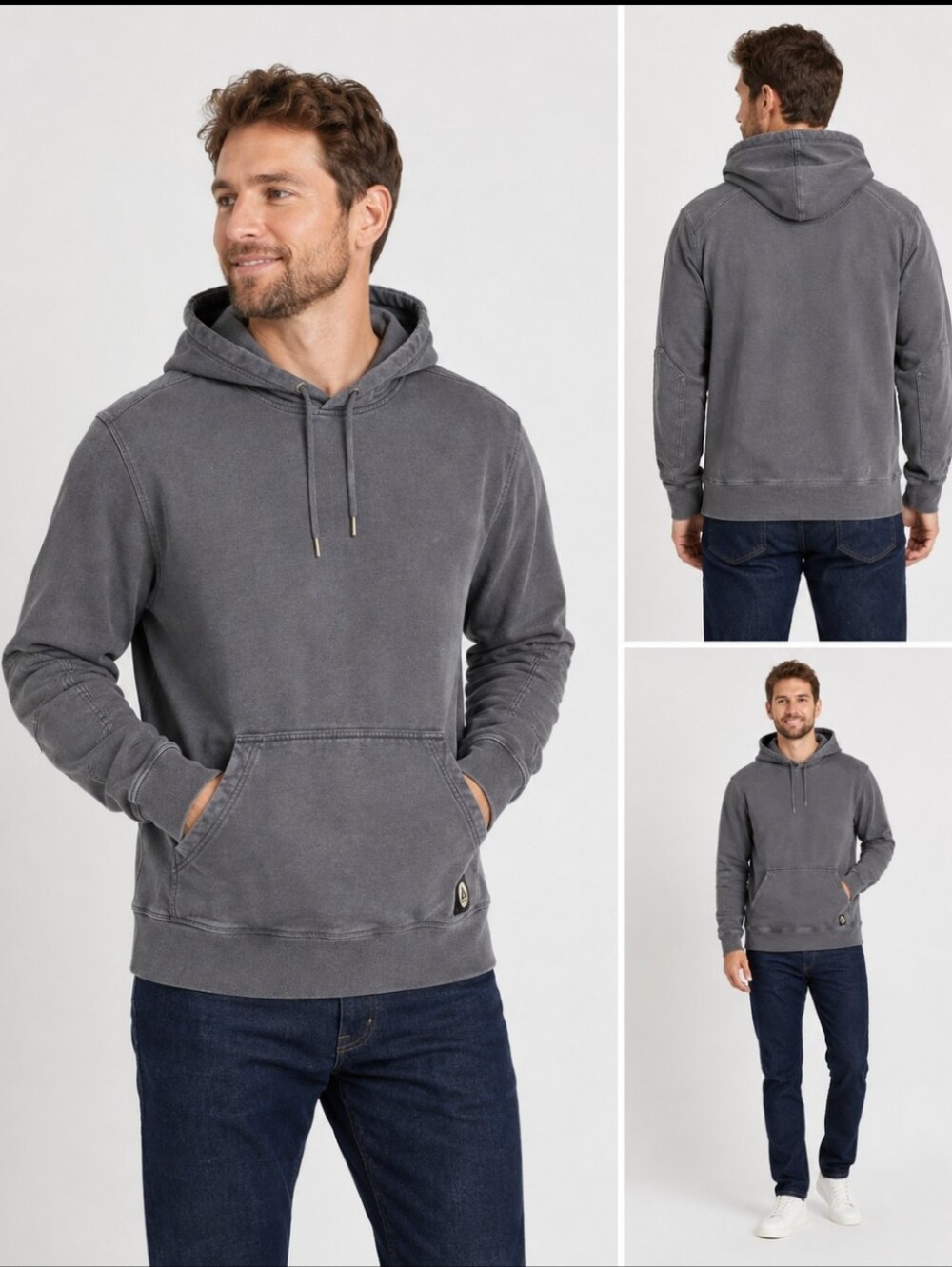 American Giant Classic Pullover Hoodie Slate Blue Heavyweight Cotton Size Medium